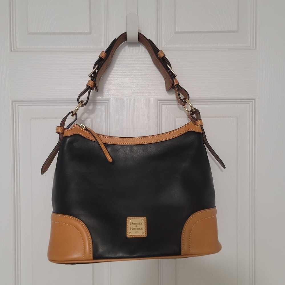 Dooney & Bourke Black and Tan Shoulder Bag
